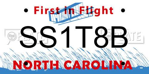 SS1T8B North Carolina License Plate