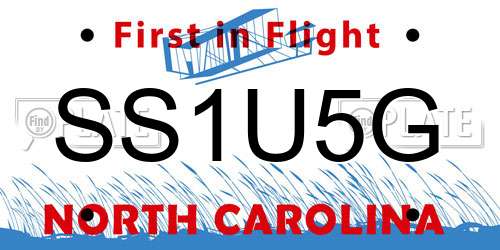 SS1U5G North Carolina License Plate