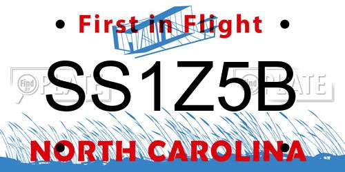 SS1Z5B North Carolina License Plate