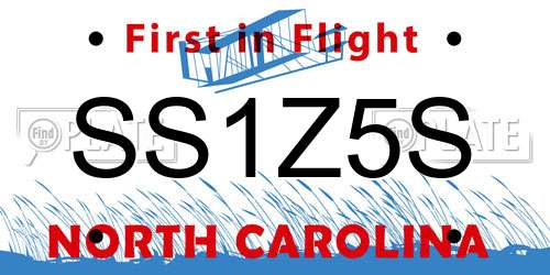 SS1Z5S North Carolina License Plate