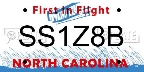 SS1Z8B North Carolina License Plate