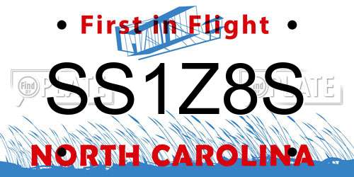 SS1Z8S North Carolina License Plate