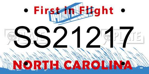 SS21217 North Carolina License Plate