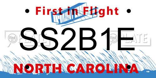 SS2B1E North Carolina License Plate