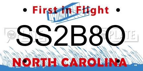 SS2B8O North Carolina License Plate