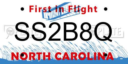 SS2B8Q North Carolina License Plate
