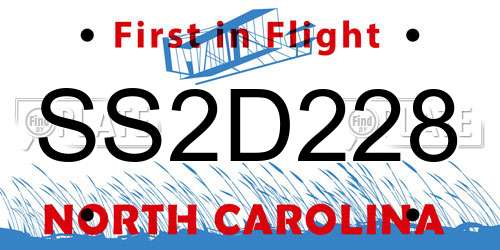 SS2D228 North Carolina License Plate