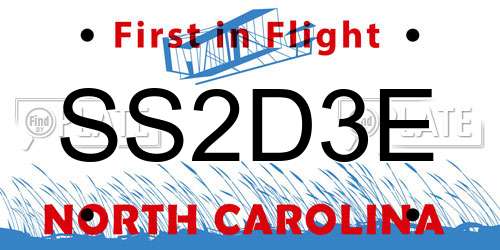 SS2D3E North Carolina License Plate