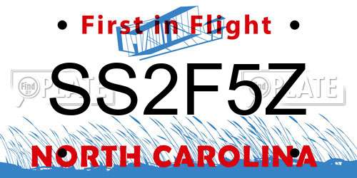 SS2F5Z North Carolina License Plate