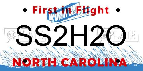 SS2H2O North Carolina License Plate