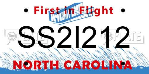 SS2I212 North Carolina License Plate