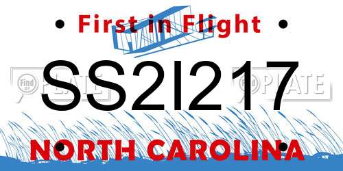 SS2I217 North Carolina License Plate