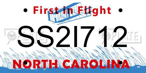 SS2I712 North Carolina License Plate