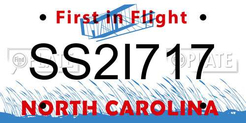 SS2I717 North Carolina License Plate