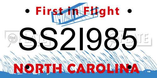 SS2I985 North Carolina License Plate