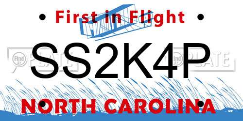 SS2K4P North Carolina License Plate