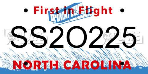 SS2O225 North Carolina License Plate