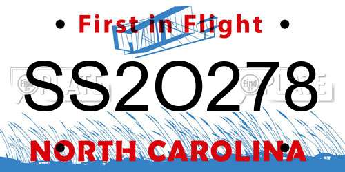 SS2O278 North Carolina License Plate