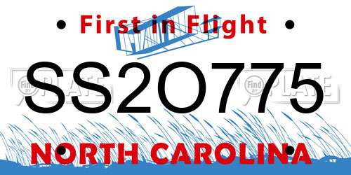 SS2O775 North Carolina License Plate
