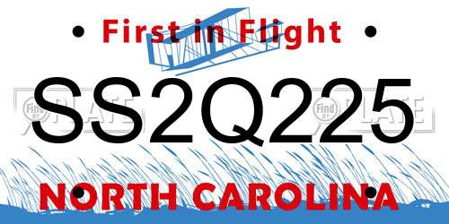 SS2Q225 North Carolina License Plate