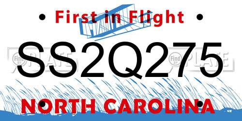 SS2Q275 North Carolina License Plate