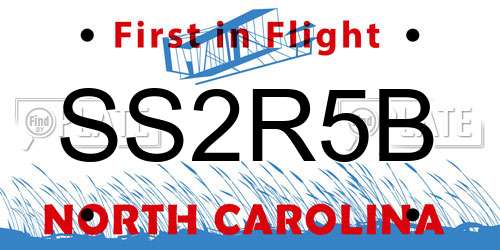 SS2R5B North Carolina License Plate
