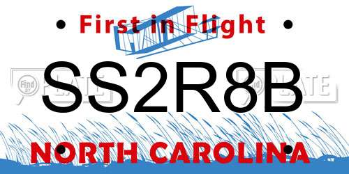 SS2R8B North Carolina License Plate