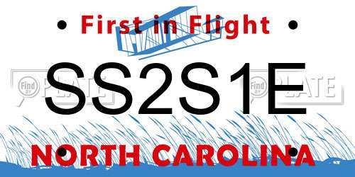 SS2S1E North Carolina License Plate