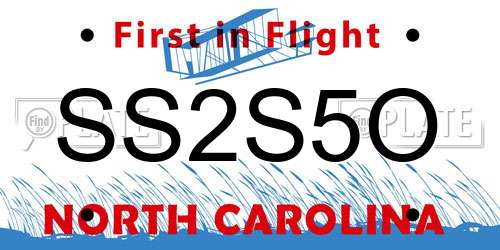 SS2S5O North Carolina License Plate