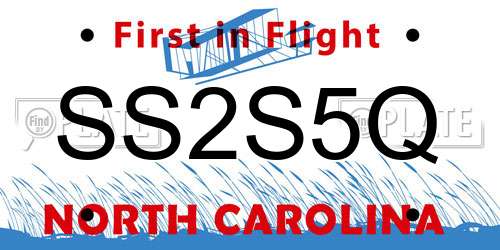 SS2S5Q North Carolina License Plate