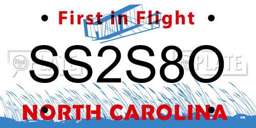 SS2S8O North Carolina License Plate