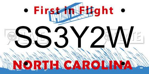 SS3Y2W North Carolina License Plate