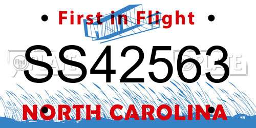 SS42563 North Carolina License Plate