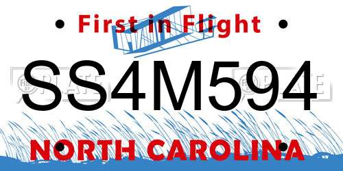 SS4M594 North Carolina License Plate