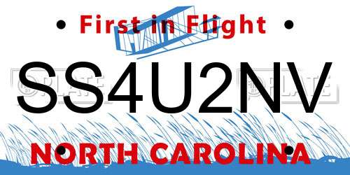 SS4U2NV North Carolina License Plate