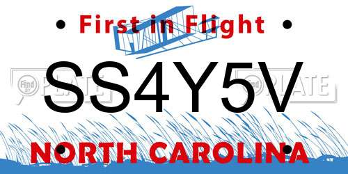 SS4Y5V North Carolina License Plate