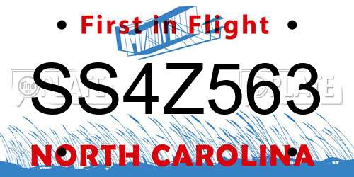 SS4Z563 North Carolina License Plate
