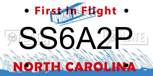 SS6A2P North Carolina License Plate