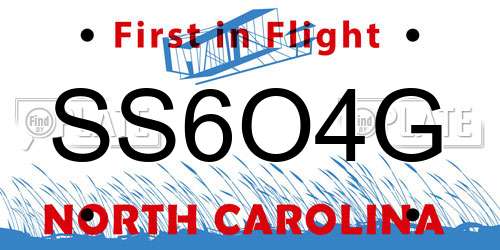 SS6O4G North Carolina License Plate