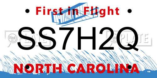 SS7H2Q North Carolina License Plate