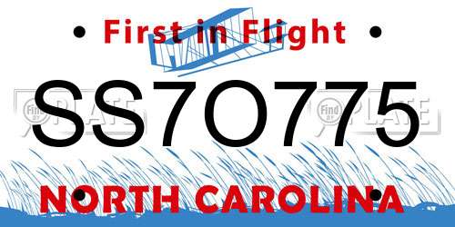 SS7O775 North Carolina License Plate