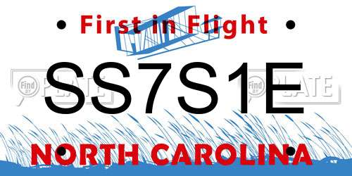 SS7S1E North Carolina License Plate