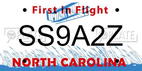 SS9A2Z North Carolina License Plate