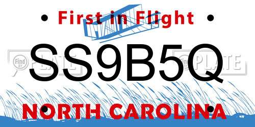 SS9B5Q North Carolina License Plate