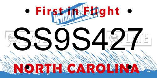 SS9S427 North Carolina License Plate