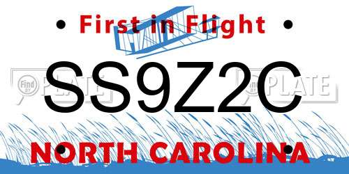 SS9Z2C North Carolina License Plate