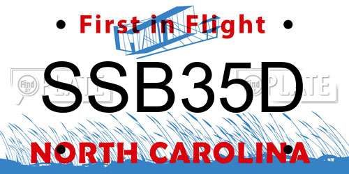 SSB35D North Carolina License Plate
