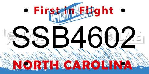 SSB4602 North Carolina License Plate