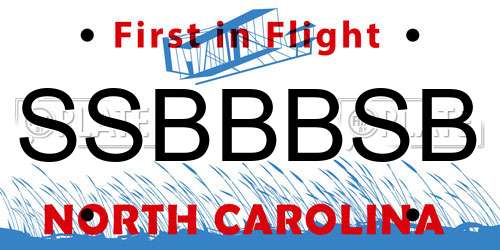 SSBBBSB North Carolina License Plate