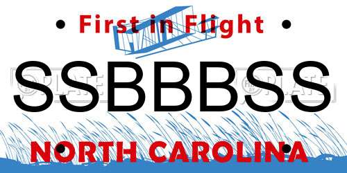 SSBBBSS North Carolina License Plate